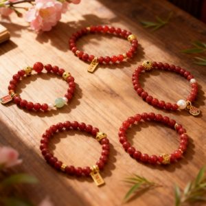 D233 Scarlet Harmony Bead Bracelet（Random style）