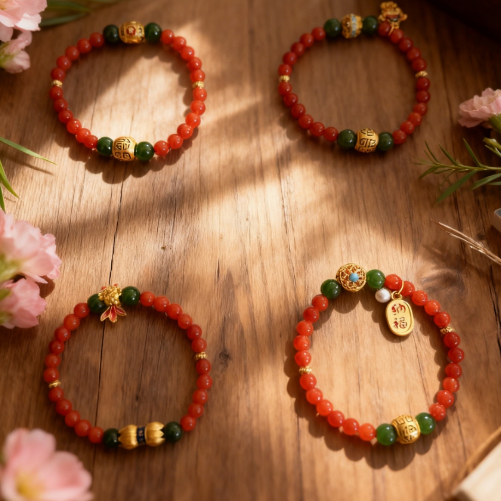 D234 Prosperity Dragon & Phoenix Bead Bracelet(Random style) - Image 2