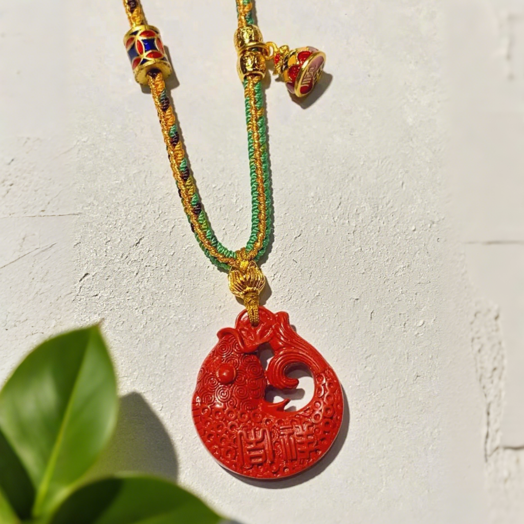 Cinnabar Necklace: Wealth and Prosperity Cinnabar Talisman H158