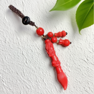 Red Stone Pen Pendant Necklace H175
