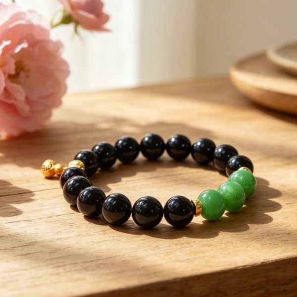 D258 Obsidian Jade Shadow Bracelet