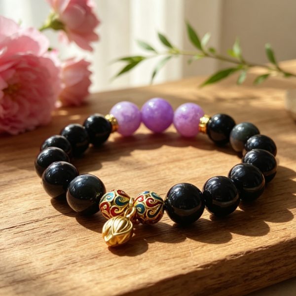 D257 Obsidian Night Purple Glow Bracelet