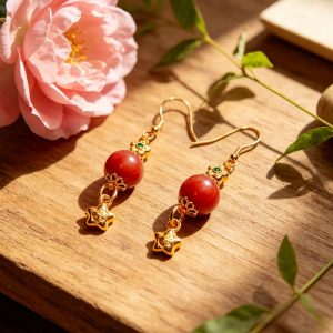 D267 Cinnabar Starlight Earrings
