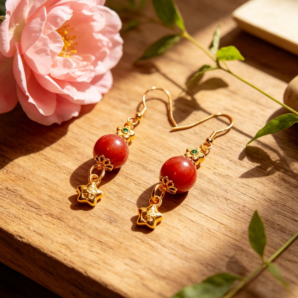 D267 Cinnabar Starlight Earrings