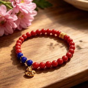 D265 Cinnabar & Azure Galloping Steed Bracelet